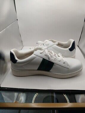 Ben Sherman White Sneaker with Red & Black Plaid Insole